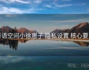 秘语空间小徐崽子 隐私设置 核心要点