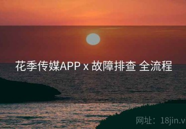 花季传媒APP x 故障排查 全流程