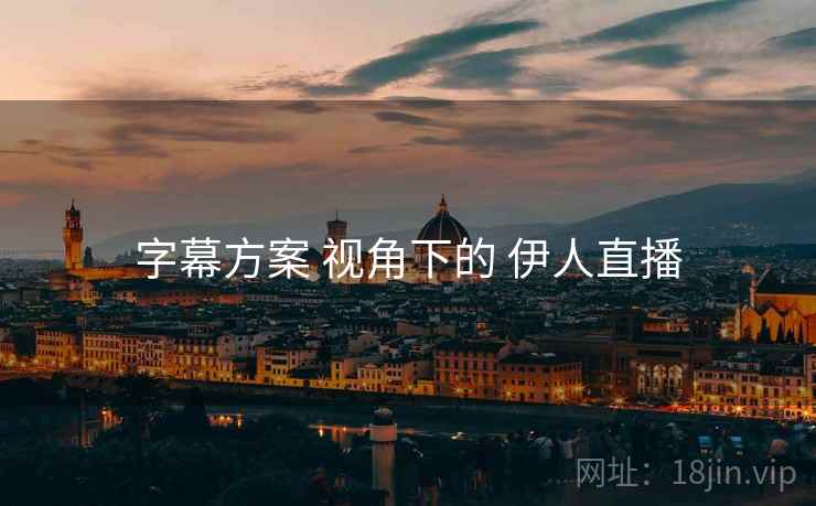 字幕方案 视角下的 伊人直播