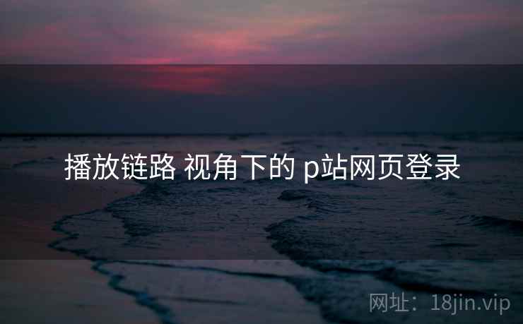 播放链路 视角下的 p站网页登录